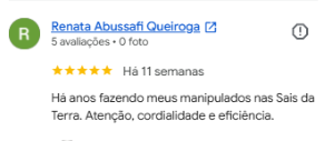 Avaliação de Renata Abussafi Queiroga no Google